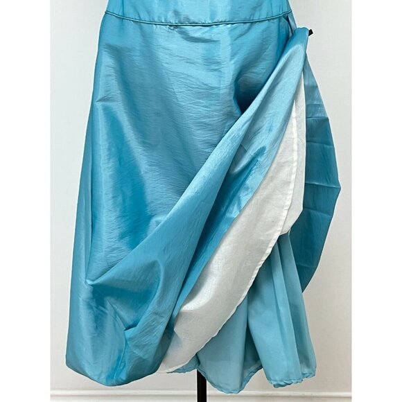 Pinky & Me Party Dress Size 14 Blue Strapless Convertible Dainty Rhinestone Bow - Picture 8 of 13